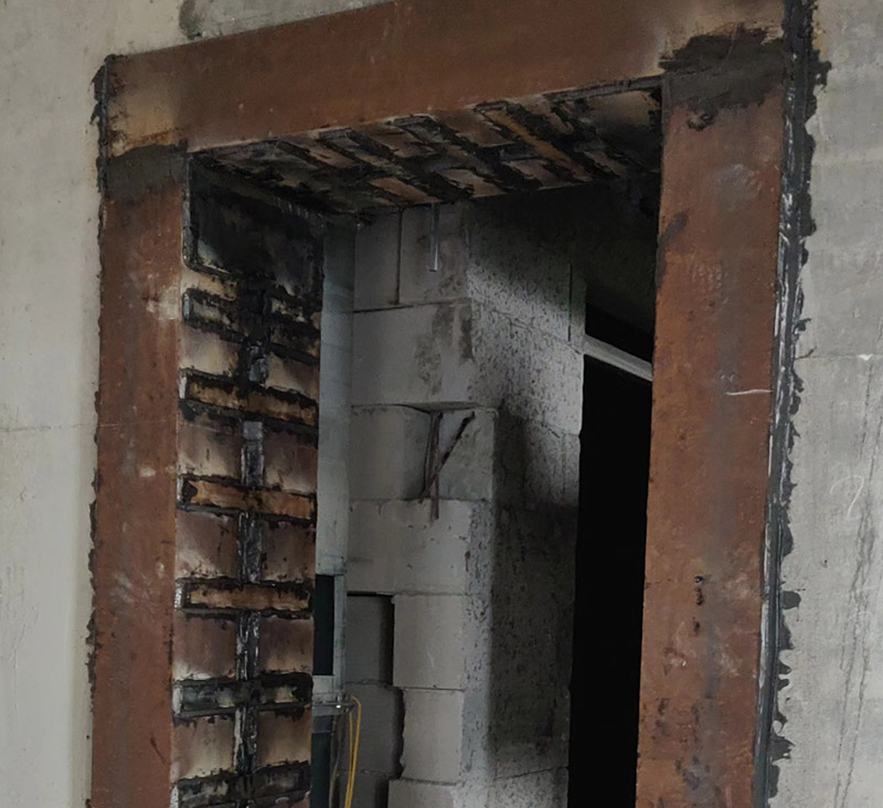 杭州加固-剪力墻開(kāi)門(mén)洞采取濕式包鋼做法